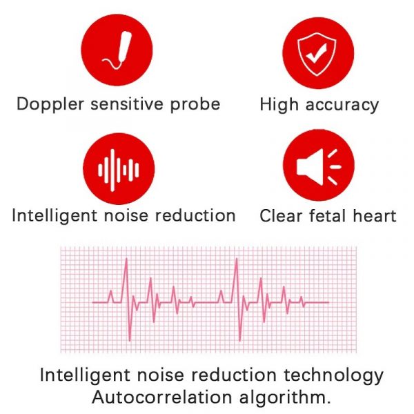 Fötal Doppler Herzfrequenzmonitor Zuhause Schwangerschaft Baby Fetaler Herzfrequenz -Schalldetektor 4