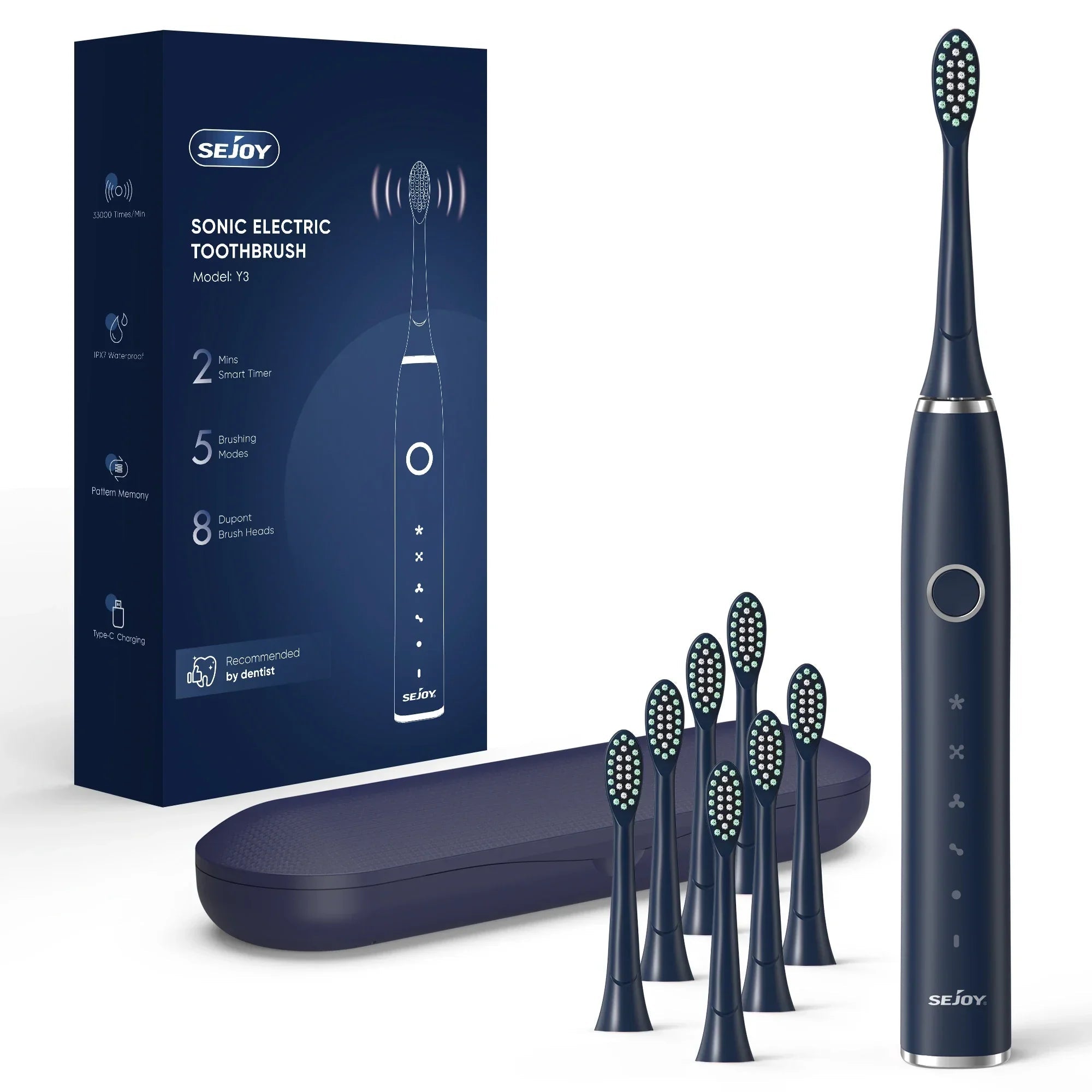 Freshsonic - 5 -Modi Elektrische Zahnbürste mit Whitening & Reisekoffer 0