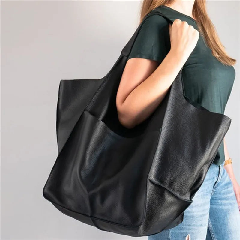 Geräumige Damen-Ledertasche, elegantes Design, echtes Leder 8