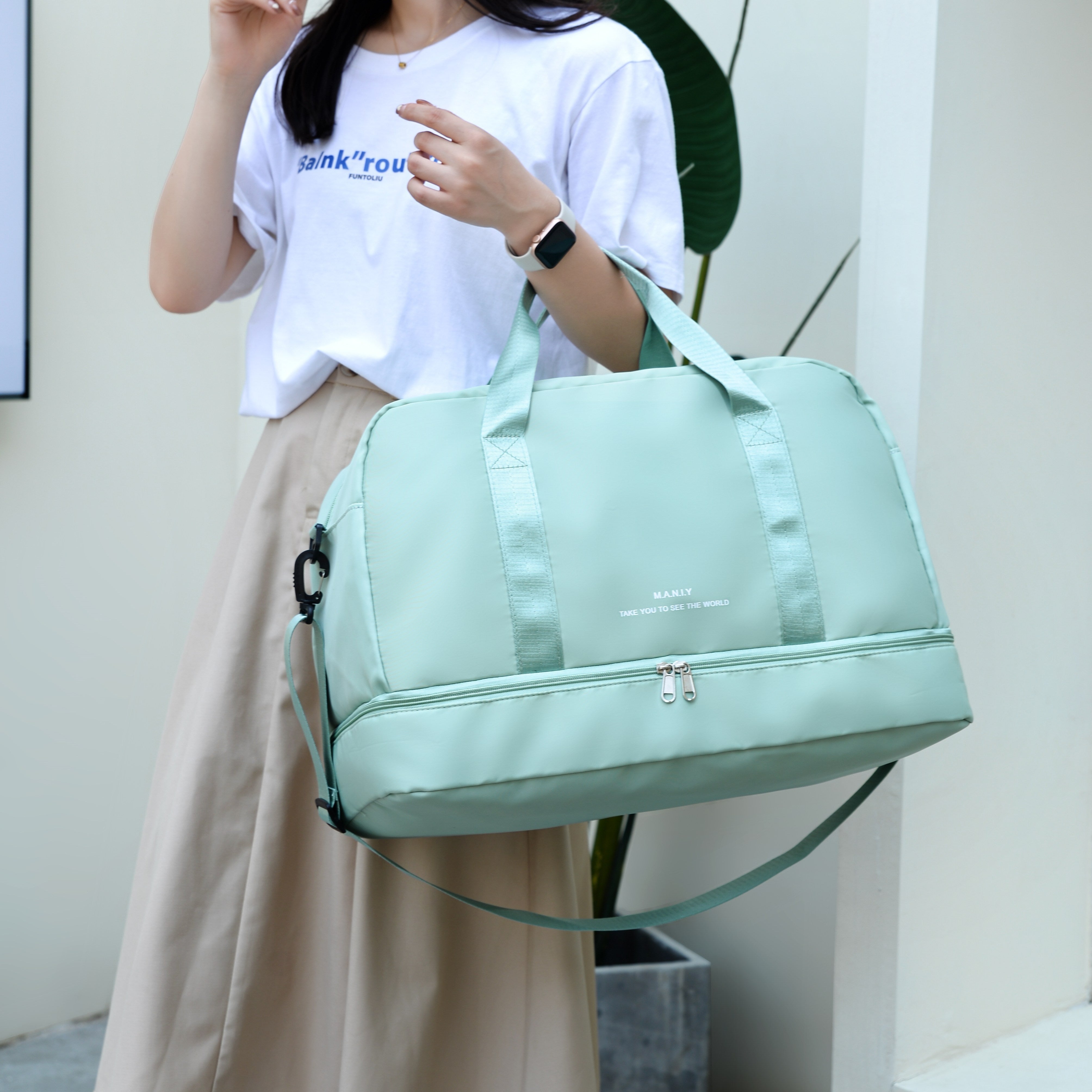 Geräumige Unisex-Reisetasche für Abenteuer aus veganem Leder 5