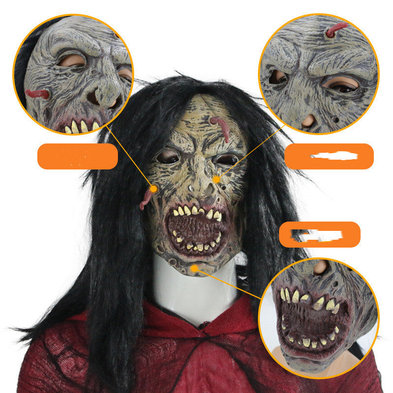 Gesichtswurm Horror Kopfbedeckung Maske Maskerade Party 2