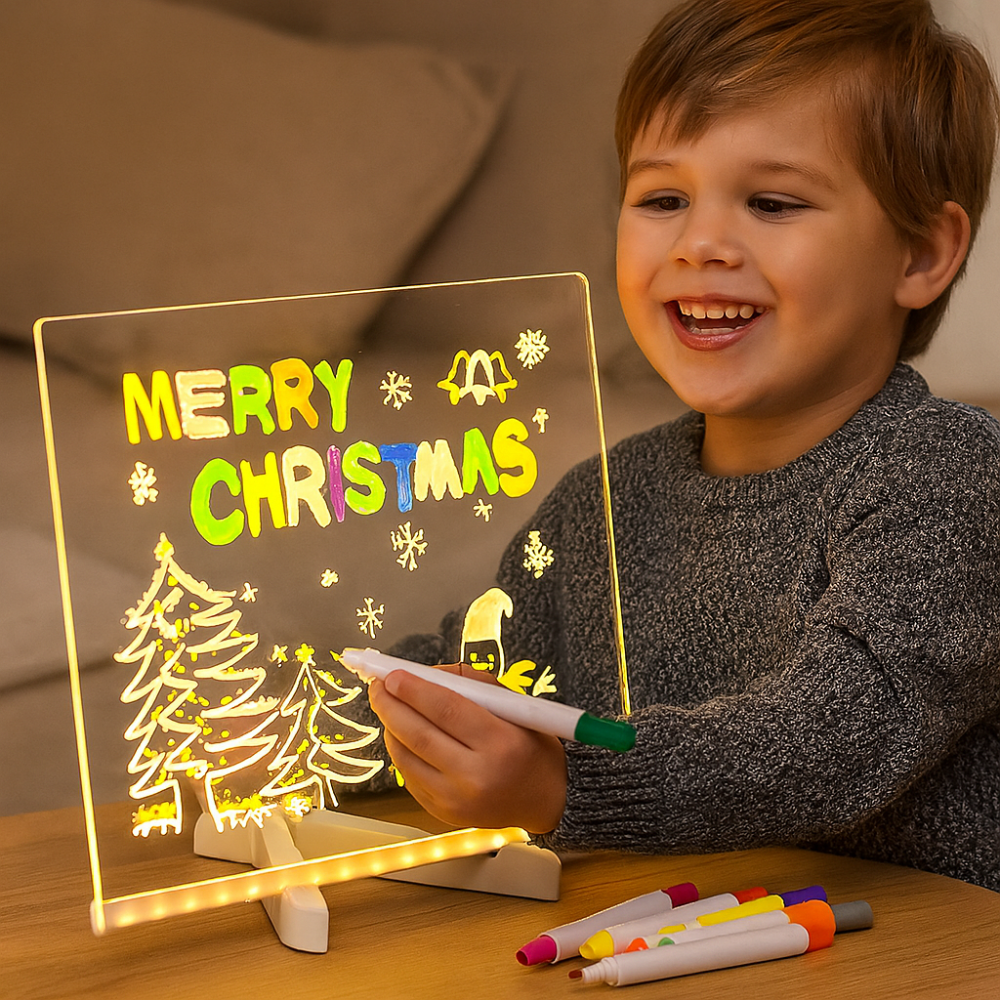 GlowCraft | LED-Zeichentafel für Kinder – kreativer Spaß in den Ferien und lehrreiche Unterhaltung 0