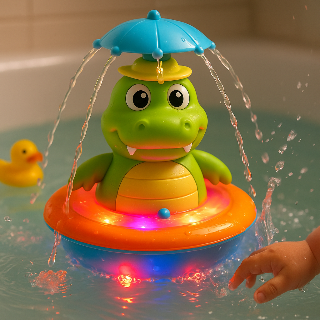 GlowGator | Leuchtendes, schwimmendes Krokodil-Badespielzeug für spannende Wasserspiele 0