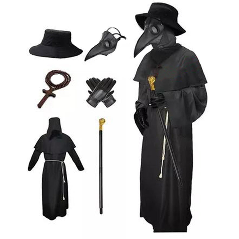 Halloween Black Disease Pest Arzt Kostüm Schnabel 1