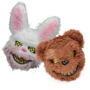 Halloween Gruselmaske Bär Kaninchen Hasenmaske, Blutige Plüschkopfmaske, Cosplay Kostüm Requisiten Halloween Party Horror Teufel Bär & Kaninchen Maske 1