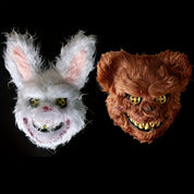 Halloween Gruselmaske Bär Kaninchen Hasenmaske, Blutige Plüschkopfmaske, Cosplay Kostüm Requisiten Halloween Party Horror Teufel Bär & Kaninchen Maske 2