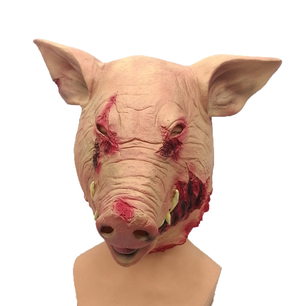 Halloween Horror Latex Faules Gesicht Schweinskopf Maske 0