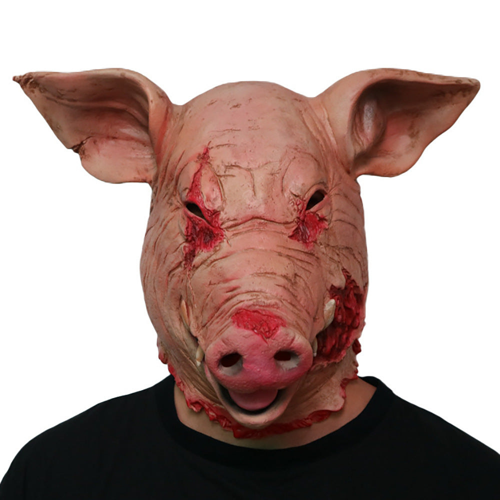 Halloween Horror Latex Faules Gesicht Schweinskopf Maske 1