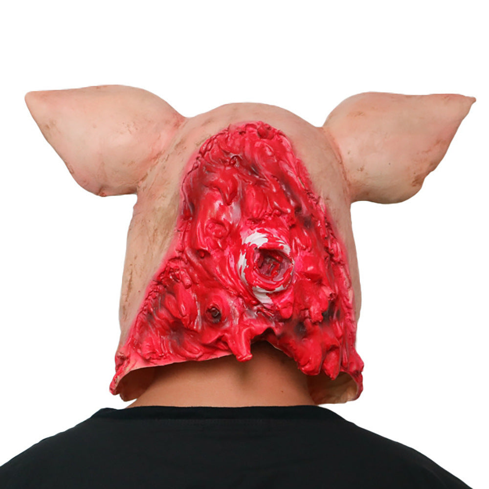Halloween Horror Latex Faules Gesicht Schweinskopf Maske 6