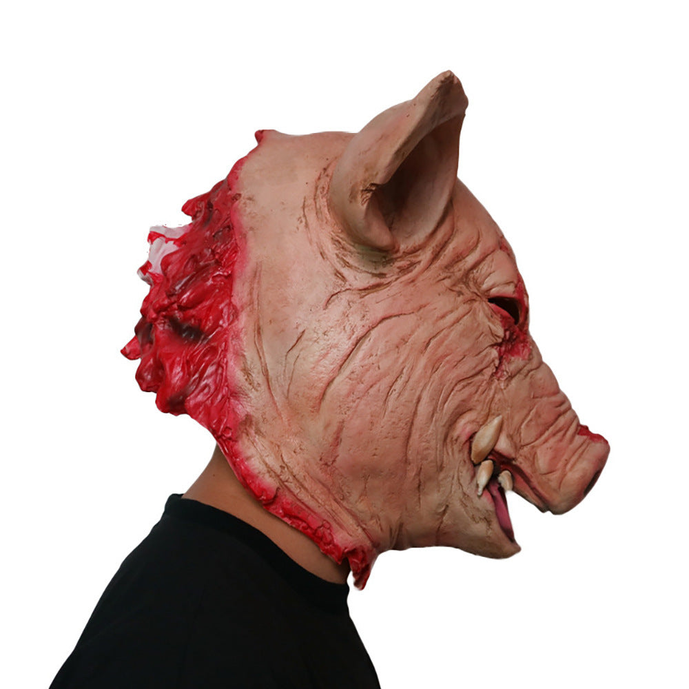 Halloween Horror Latex Faules Gesicht Schweinskopf Maske 8
