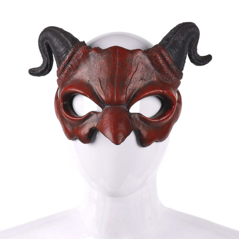 Halloween Maske Männlich Horn Böses Gesicht Geisterkopf 0