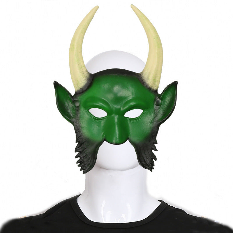 Halloween Maske Männlich Horn Böses Gesicht Geisterkopf 4