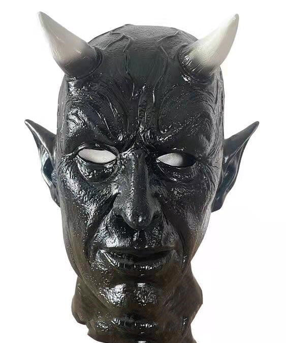Halloween Neue Horn Dämon Maske Latex Kopfbedeckung 0