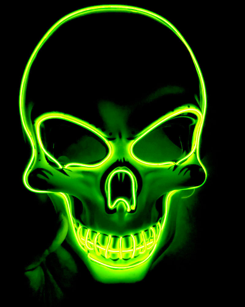 Halloween Skelett Maske LED Glow Gruselig 13