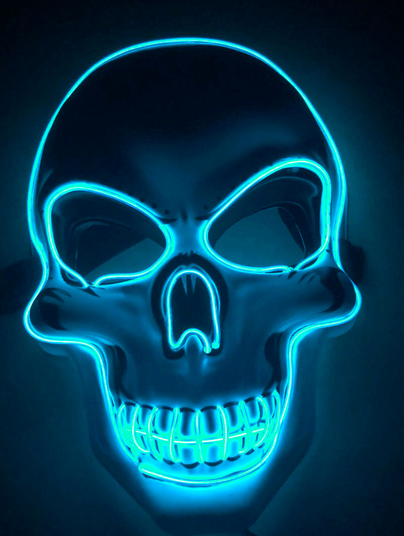 Halloween Skelett Maske LED Glow Gruselig 14