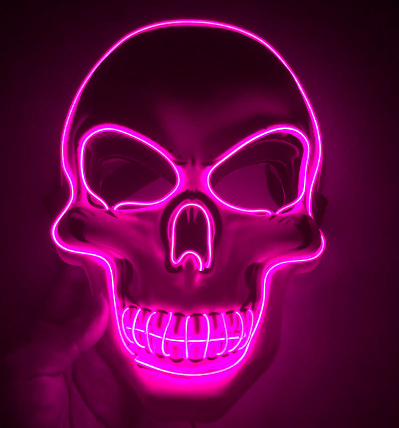 Halloween Skelett Maske LED Glow Gruselig 17
