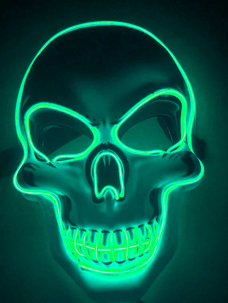 Halloween Skelett Maske LED Glow Gruselig 20