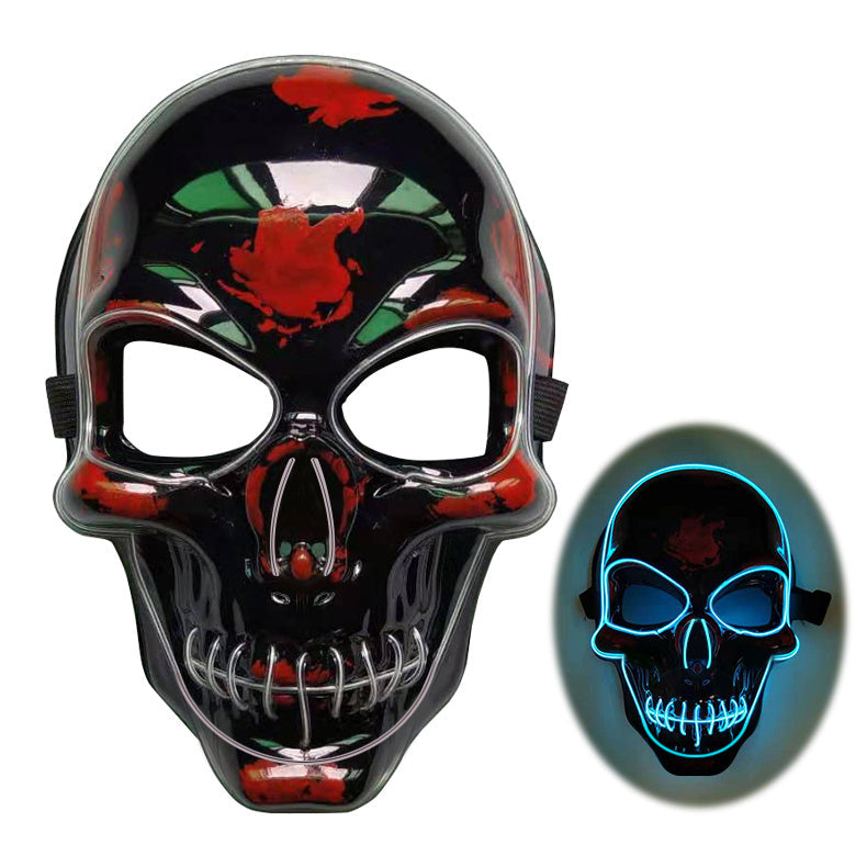 Halloween Skelett Maske LED Glow Gruselig 4