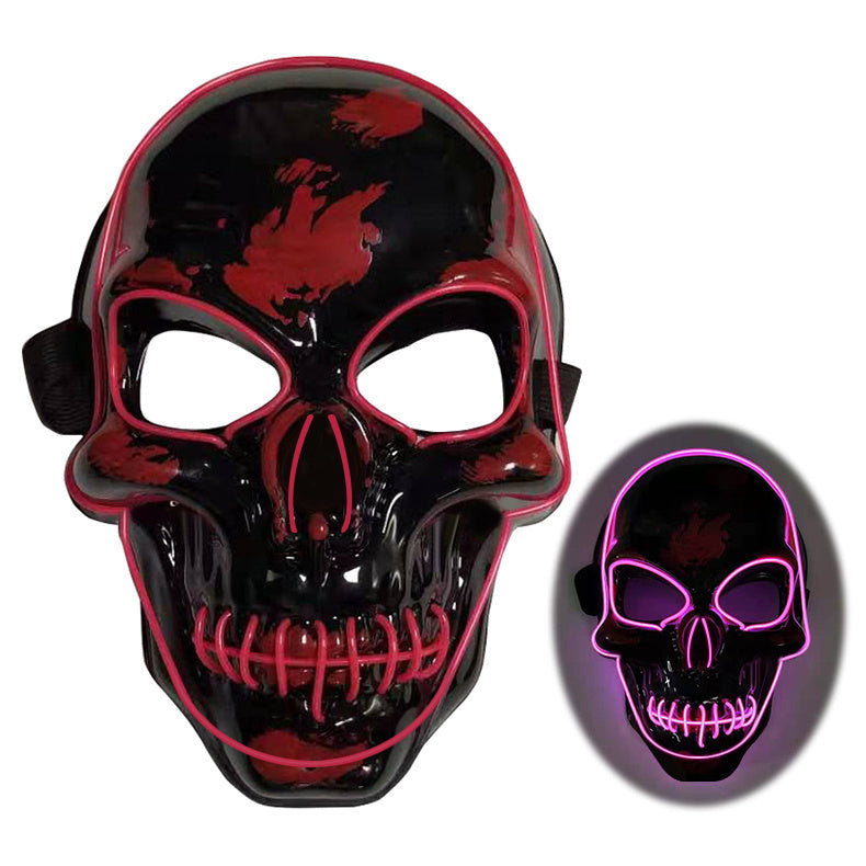Halloween Skelett Maske LED Glow Gruselig 6