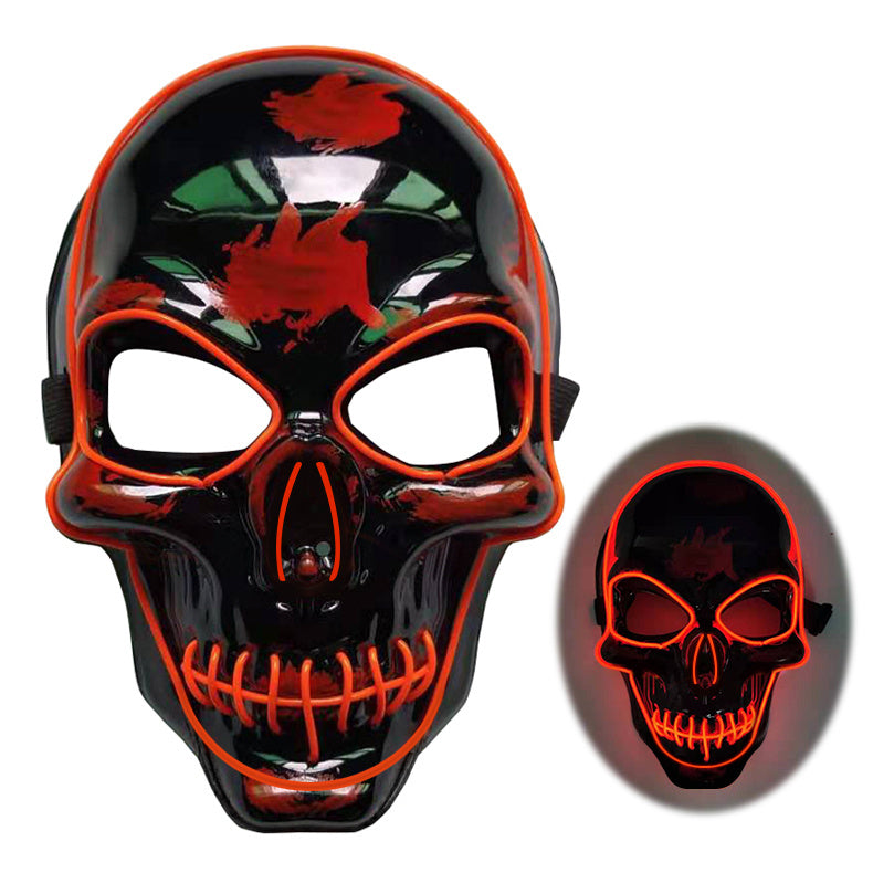 Halloween Skelett Maske LED Glow Gruselig 8