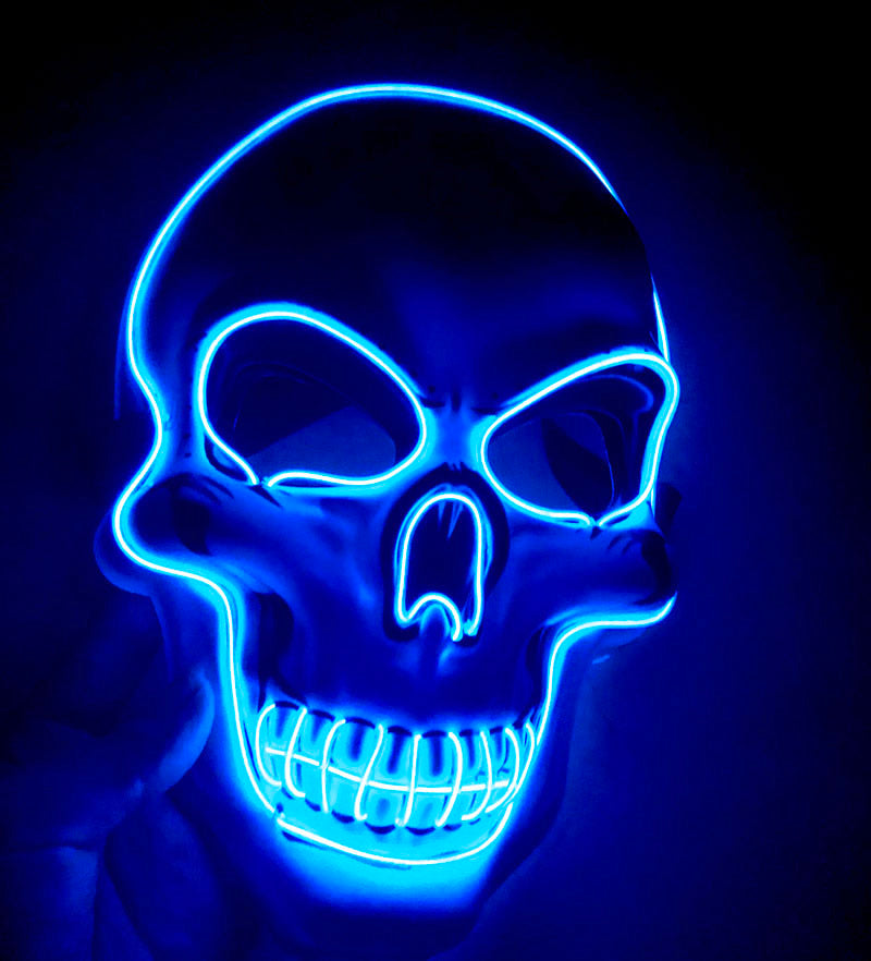 Halloween Skelett Maske LED Glow Gruselig 9