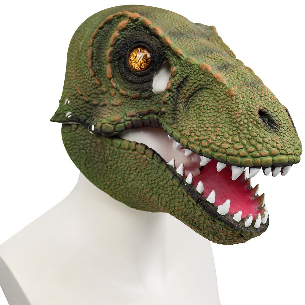 Halloween Velociraptor Dinosaurier bewegliche Mundmaske Kapuze 4