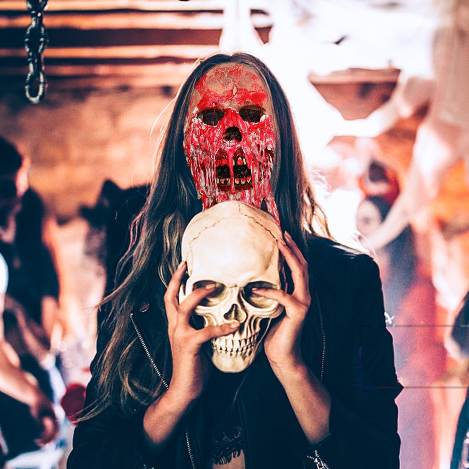 Halloween Walking Dead Gruselige Blutgeist-Gesichtsmaske 0