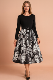 Halloweenkleid für Damen | Retro-Kürbisgeist-Kostüm 12