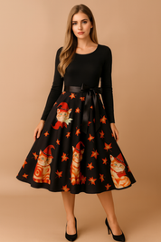 Halloweenkleid für Damen | Retro-Kürbisgeist-Kostüm 4