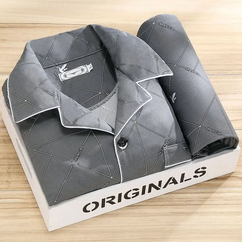 Herren-Pyjama-Set mit Knöpfen – Weiche und atmungsaktive Nachtwäsche 3