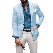Herren -Casual Leinen Blazer Jacke 11