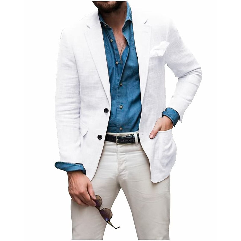 Herren -Casual Leinen Blazer Jacke 3