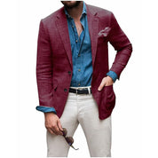 Herren -Casual Leinen Blazer Jacke 5