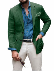 Herren -Casual Leinen Blazer Jacke 6