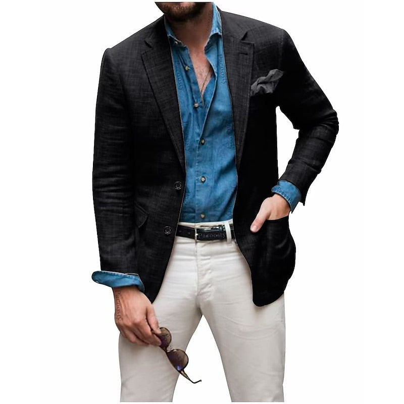 Herren -Casual Leinen Blazer Jacke 8