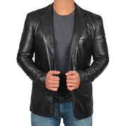Herren -Premium -Leder moderne Schnitt -Blazer -Jacke für Herren 1
