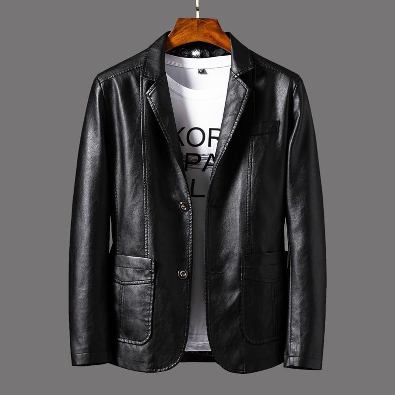 Herren -Premium -Leder moderne Schnitt -Blazer -Jacke für Herren 2
