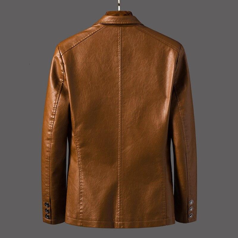 Herren -Premium -Leder moderne Schnitt -Blazer -Jacke für Herren 5
