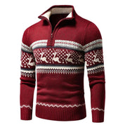 Herren Weihnachts Pullover Warm Mit Reißverschluss Aus 100% Acryl 0
