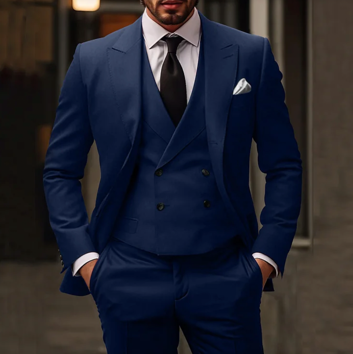 Herren klassischer Polyester 3-teiliger Anzug 2