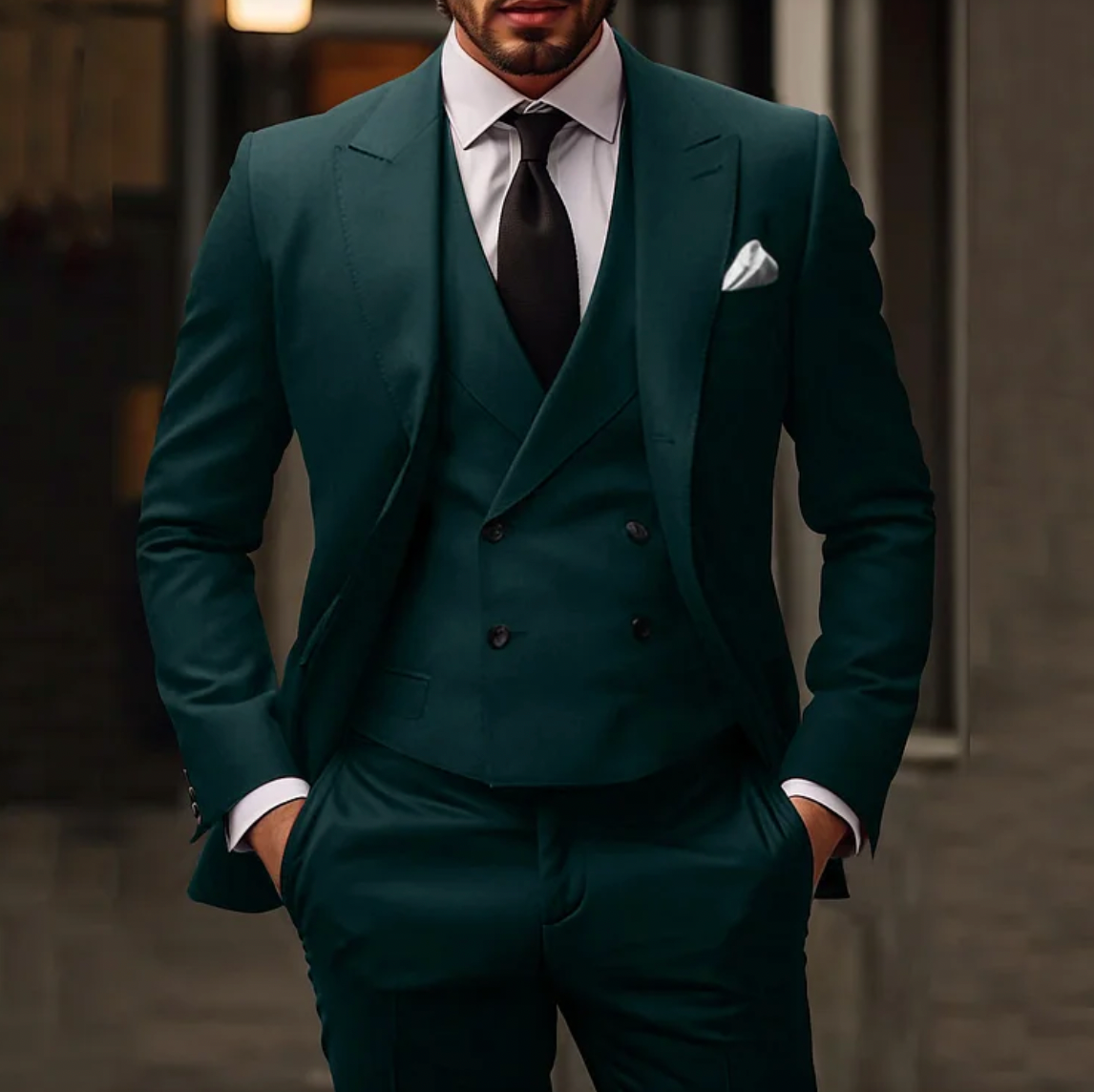Herren klassischer Polyester 3-teiliger Anzug 8