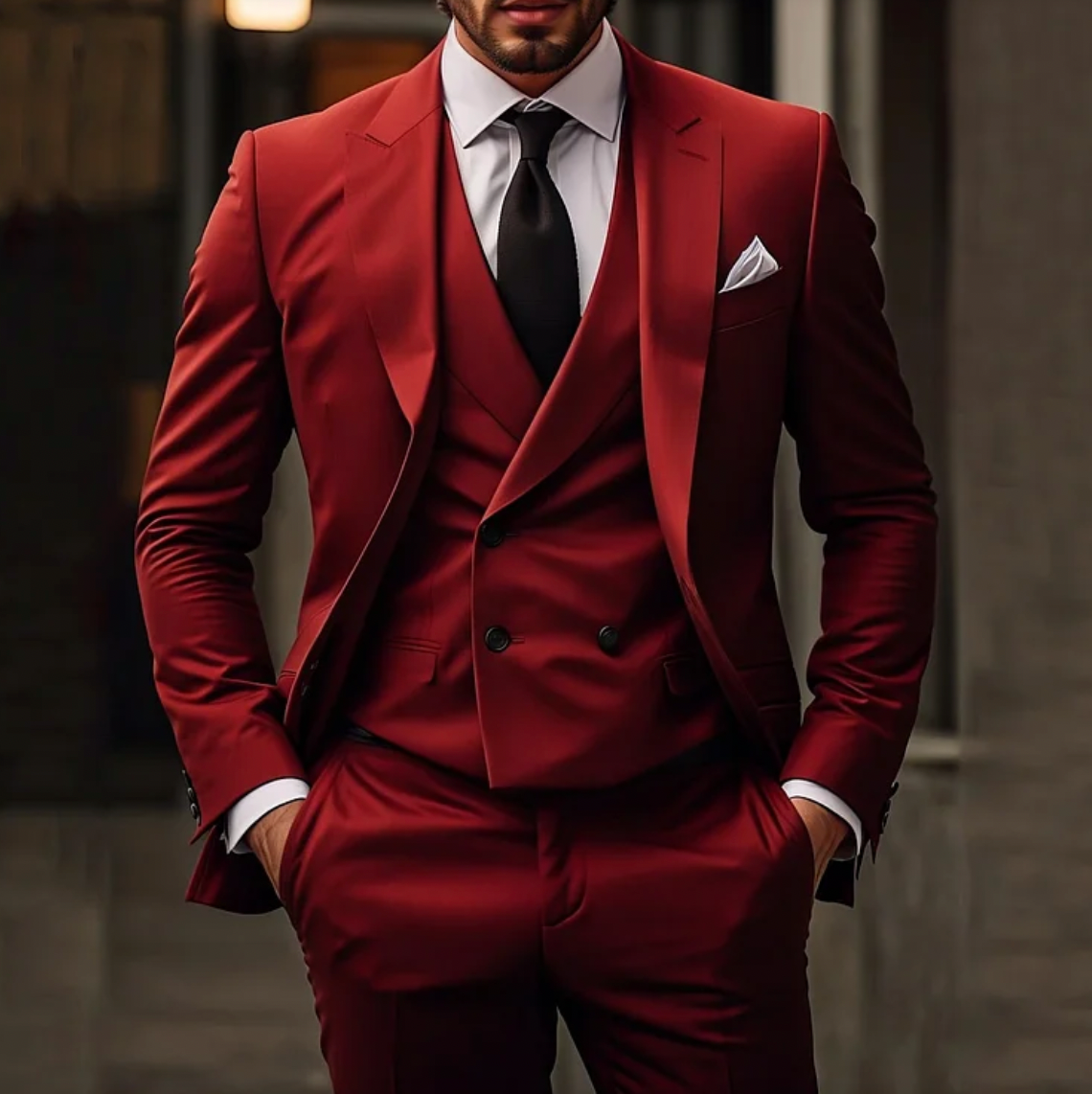 Herren klassischer Polyester 3-teiliger Anzug 9