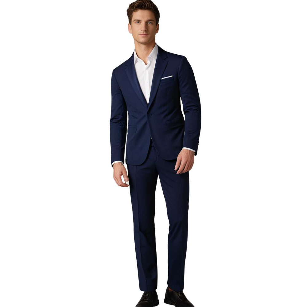 Herrenanzug Polyester Schlanker fit eleganter Hochzeitsanzug 0