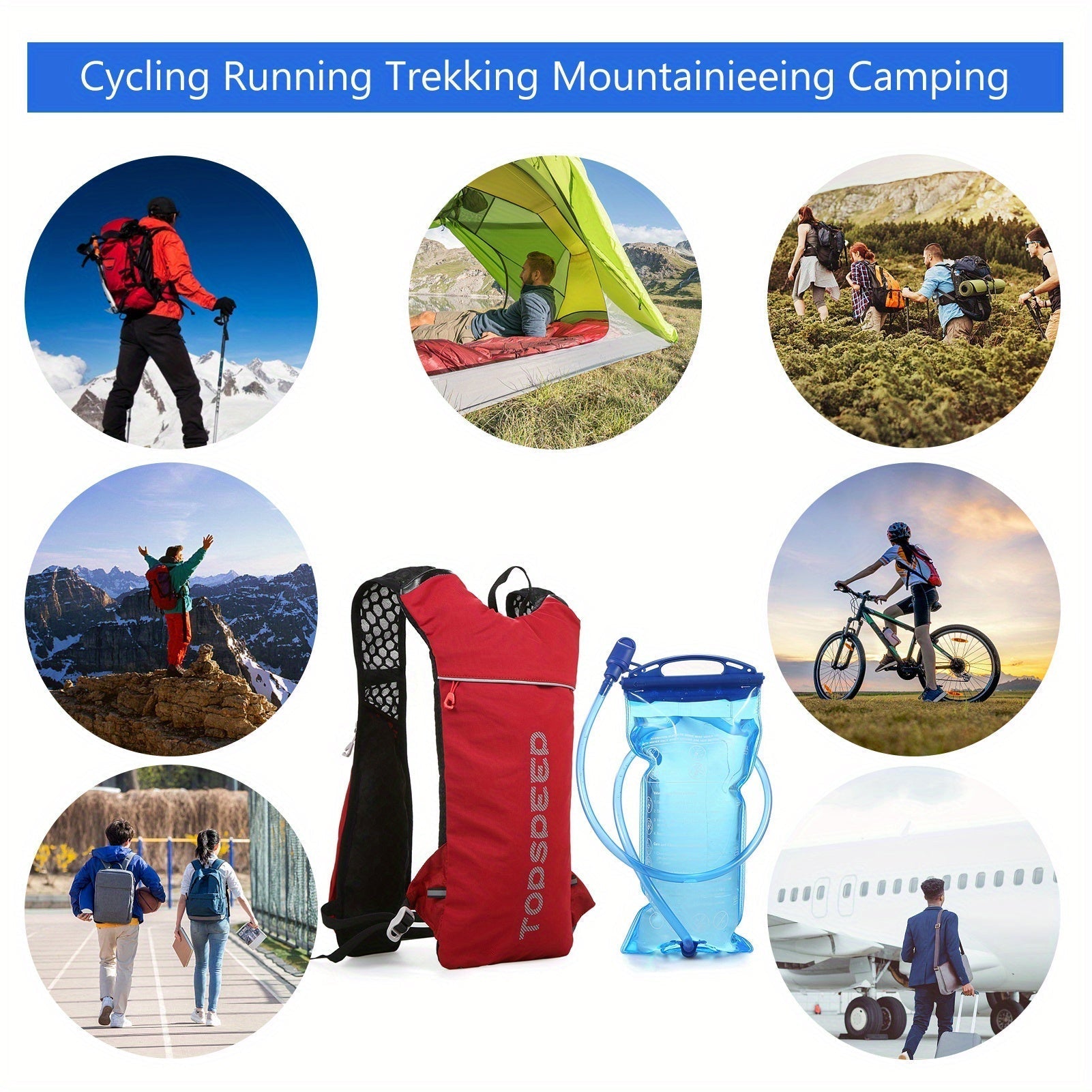 HydroPack Leichter Trinkrucksack – 2-Liter-Wasserreservoir für Laufen, Radfahren und Wandern 7