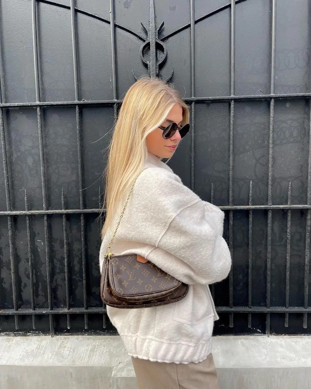 Johanna | Moderiktig grå tweed-vinterjacka