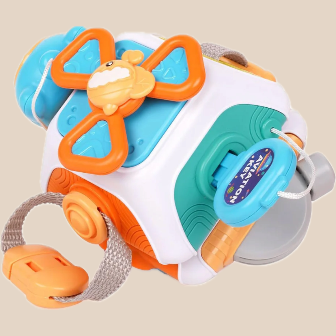 Interaktiver Montessori-Spielwürfel für Kleinkinder – Lernspielzeug für Kinder von 1-4 Jahren 0