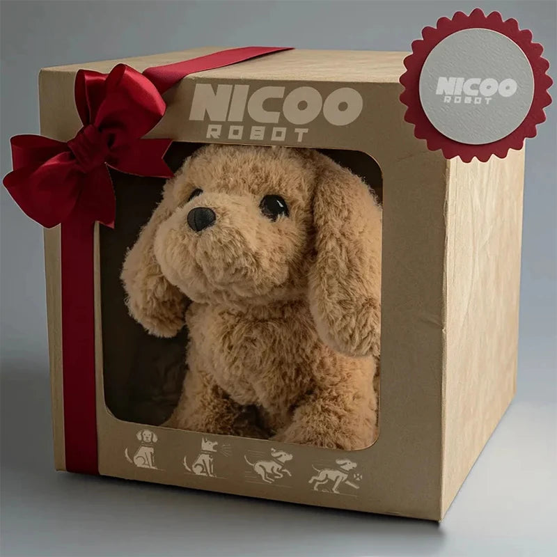 Interaktives Roboter-Hundespielzeug mit Bell- und Gehfunktion – Realistischer KI-Haustierhund für Kinder 0