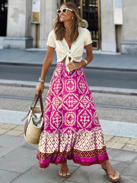 IZZY | Lång sommarkjol i retro boho-stil