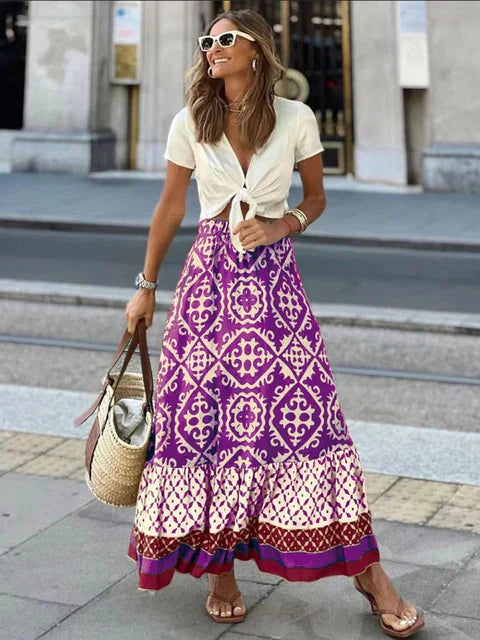 IZZY | Lång sommarkjol i retro boho-stil