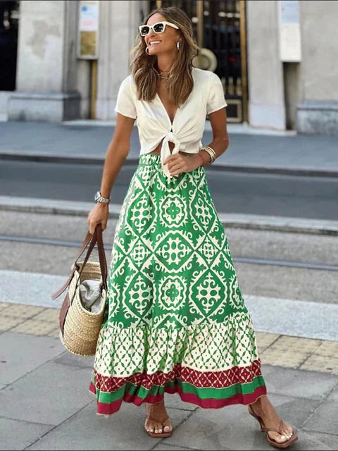 IZZY | Lång sommarkjol i retro boho-stil